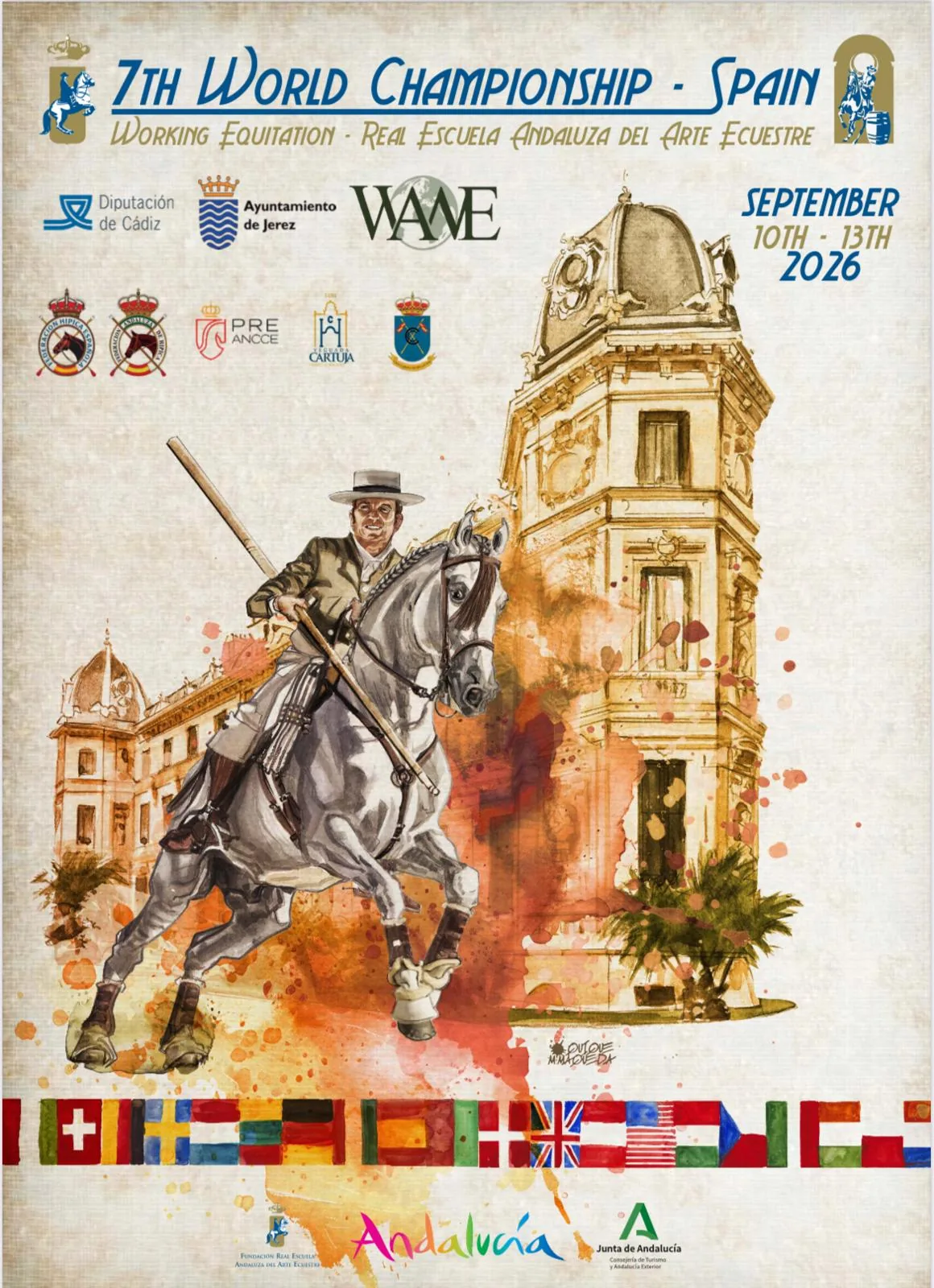 Cartel del VII Campeonato del Mundo de Equitación de Trabajo — Jerez 2026