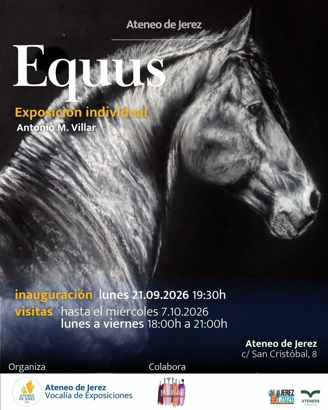 Cartel de la exposición «EQUUS» de Antonio M. Villar