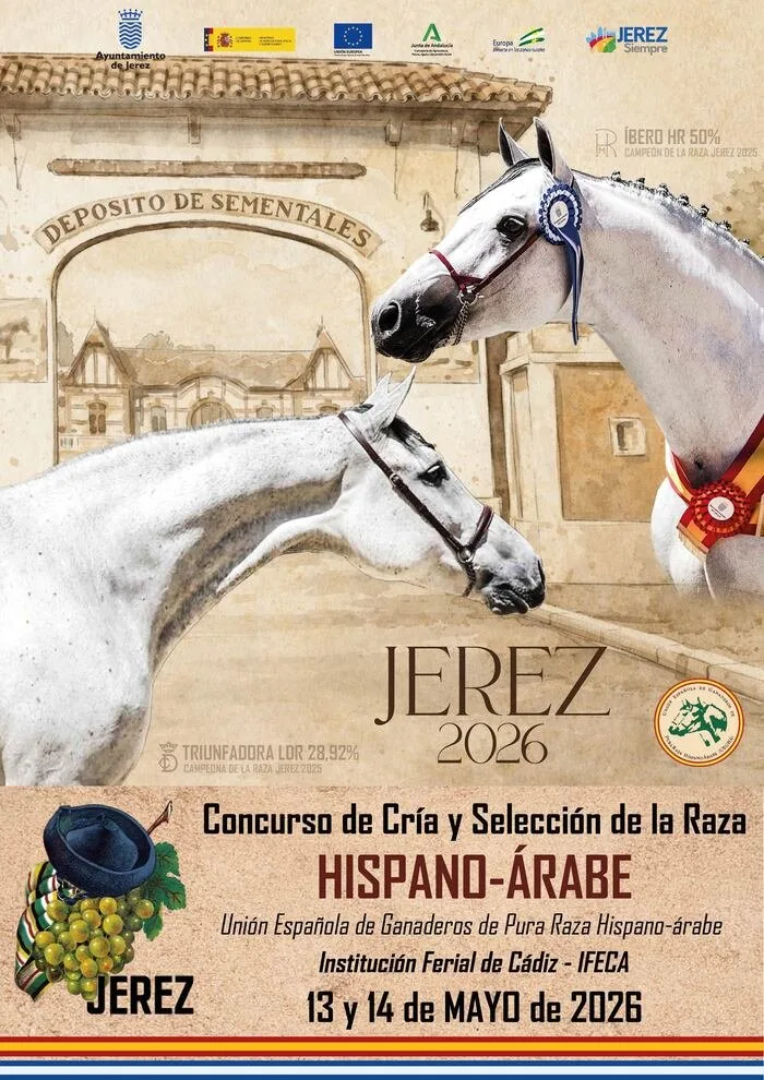 Cartel del Concurso de Cría y Selección Hispano-Árabe — Feria Ecuestre de Jerez 2026
